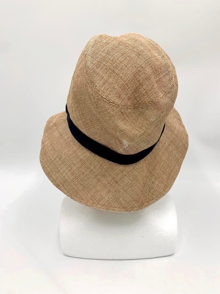 【美品】CA4LA カシラ＊リボンデザインハット＊ストローハット＊ベージュ CA4LA - カシラ ストローハット 麦わら帽子 リボン つば広 日本製