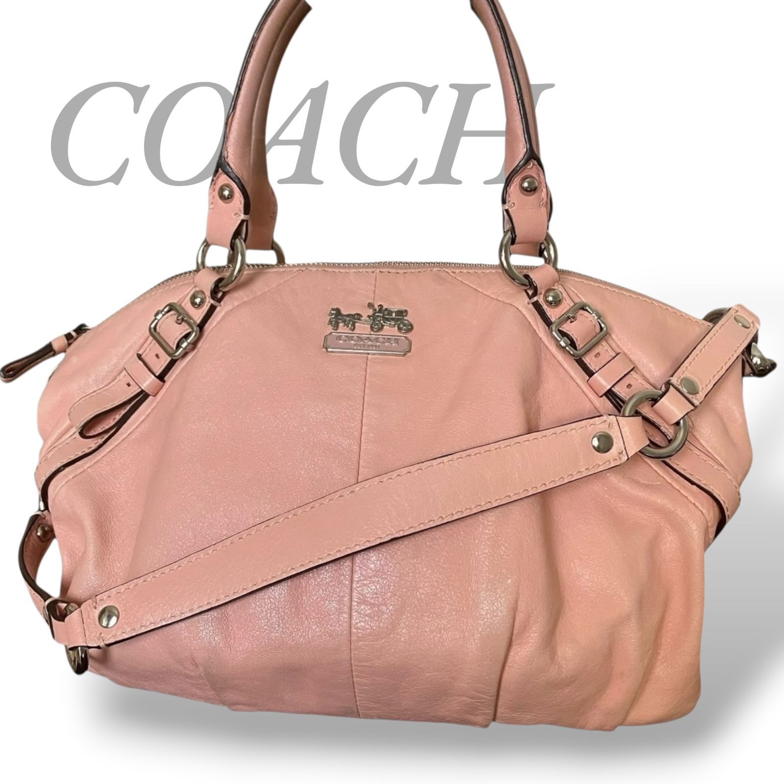 MY0674】COACH コーチ 2way トートバッグ ショルダーバッグ レザー