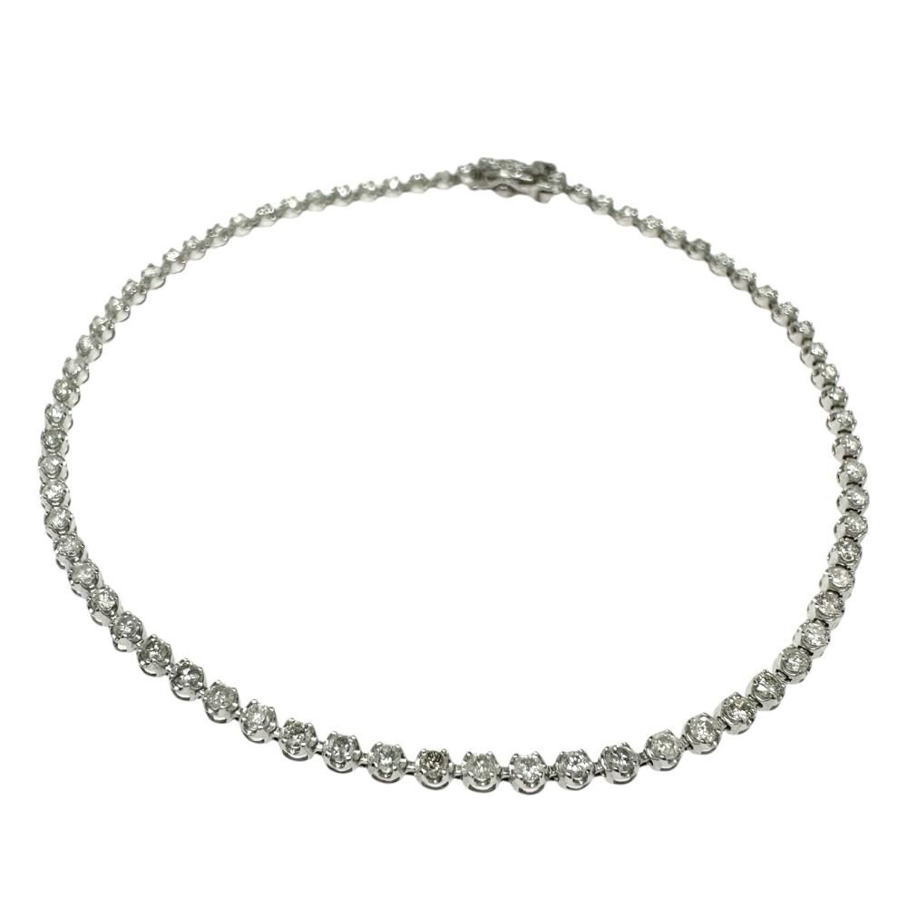 テニス ダイヤモンド 計1.00ct ブレスレット Pt850プラチナ 3.4g 18cm