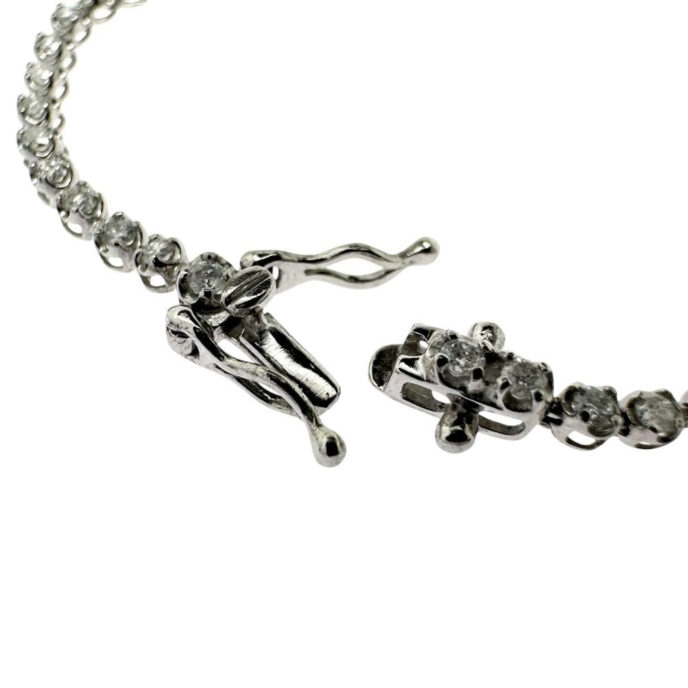 テニス ダイヤモンド 計1.00ct ブレスレット Pt850プラチナ 3.4g 18cm