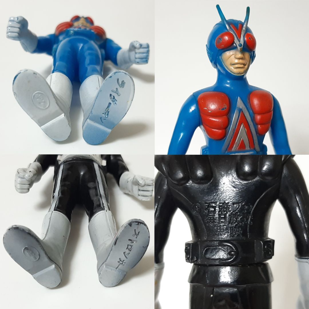 仮面ライダー　ミニソフビ　5体セット 昭和レトロ ポピー　丸越 仮面ライダーミニソフビセット』 - メルカリ
