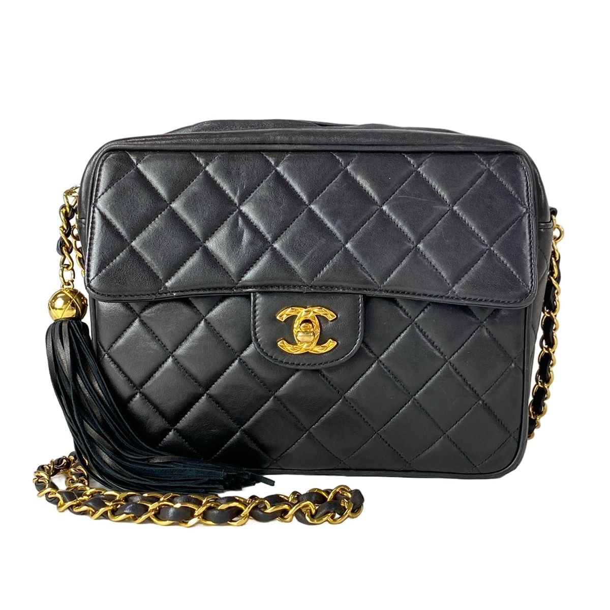 CHANELシャネルショルダー・バッグブラックマトラッセゴールド金具 CHANEL(シャネル) ショルダーバッグ マトラッセ 黒 チェーンショルダー
