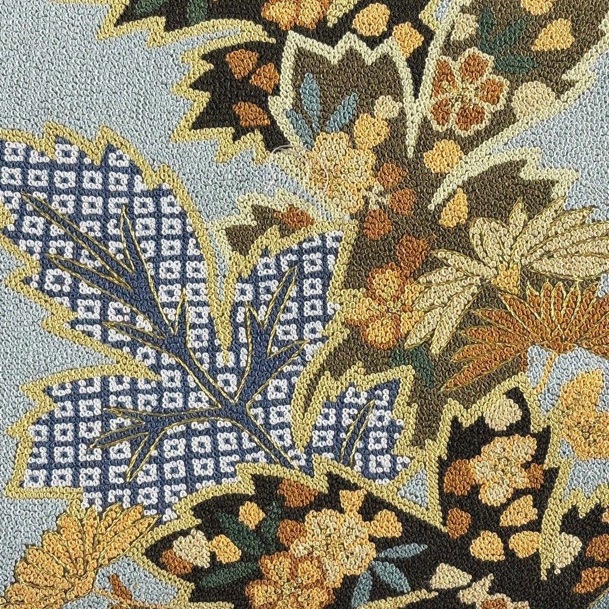 美品】 袋帯 逸品 菊 萩 刺繍 金糸 灰紫 六通 正絹 【中古】 - メルカリ