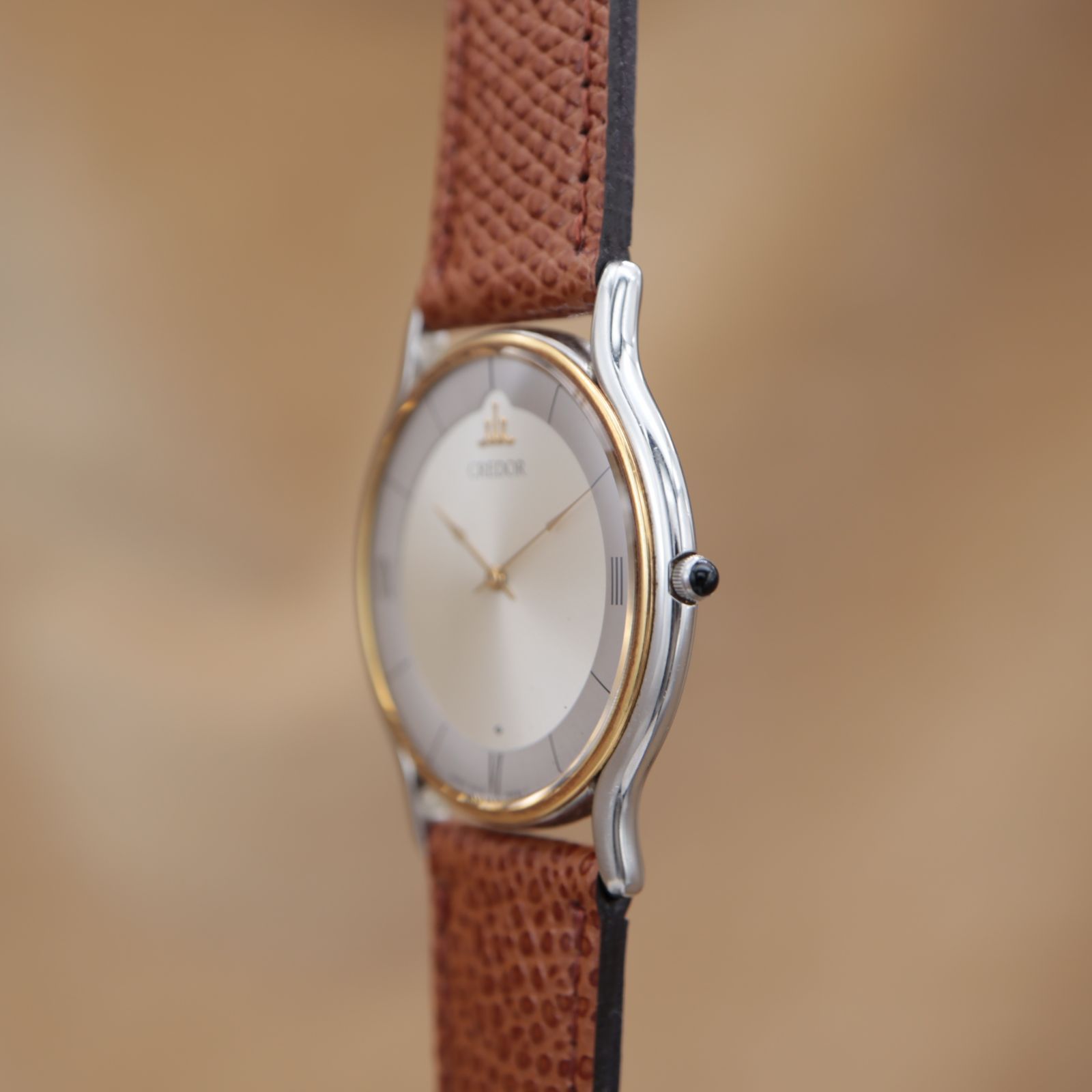 セイコー クレドール 5A74-0020 18K BEZEL シルバー コンビ クォーツ
