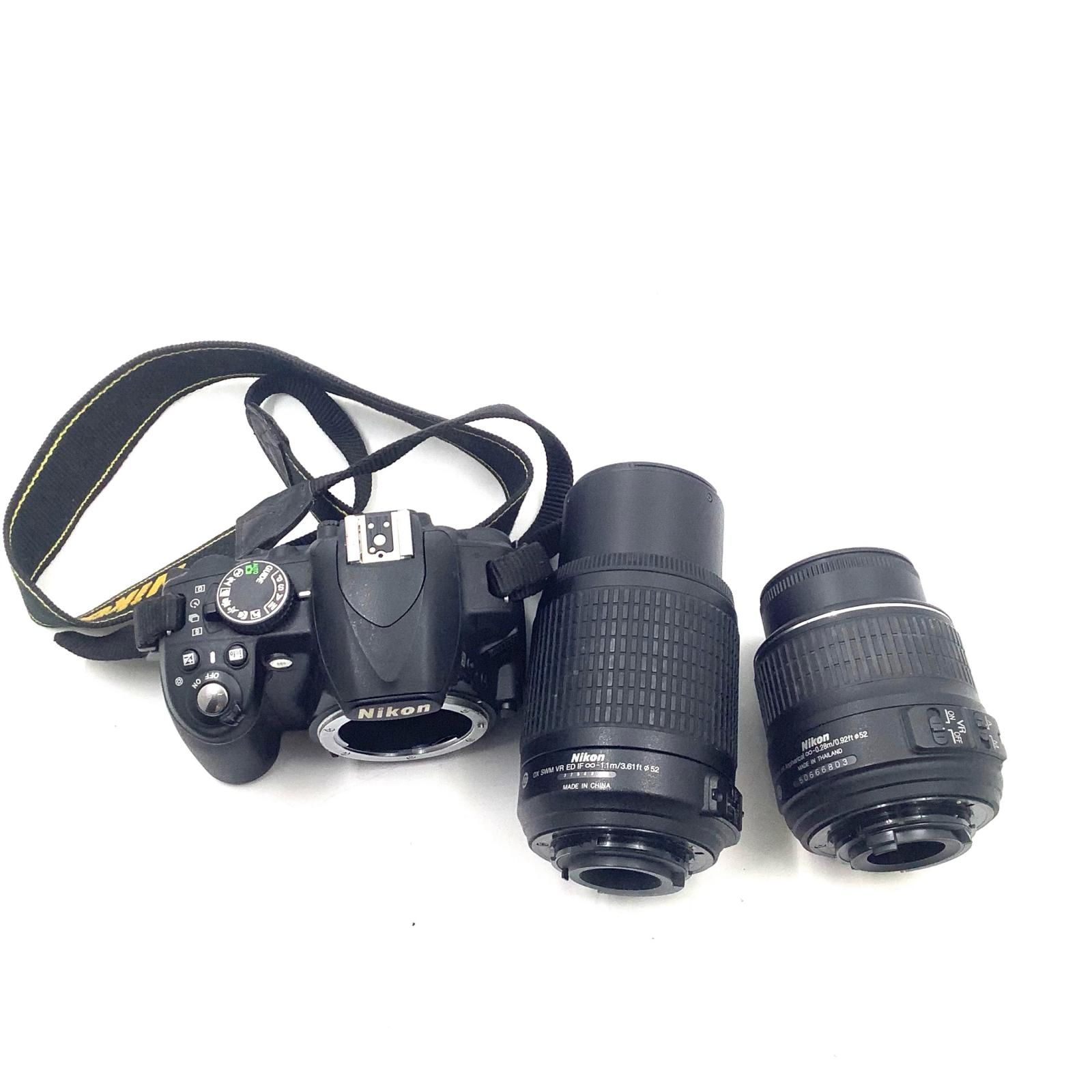 Nikon デジタル一眼 D3100 200mmダブルズームキット ブラック【難有 