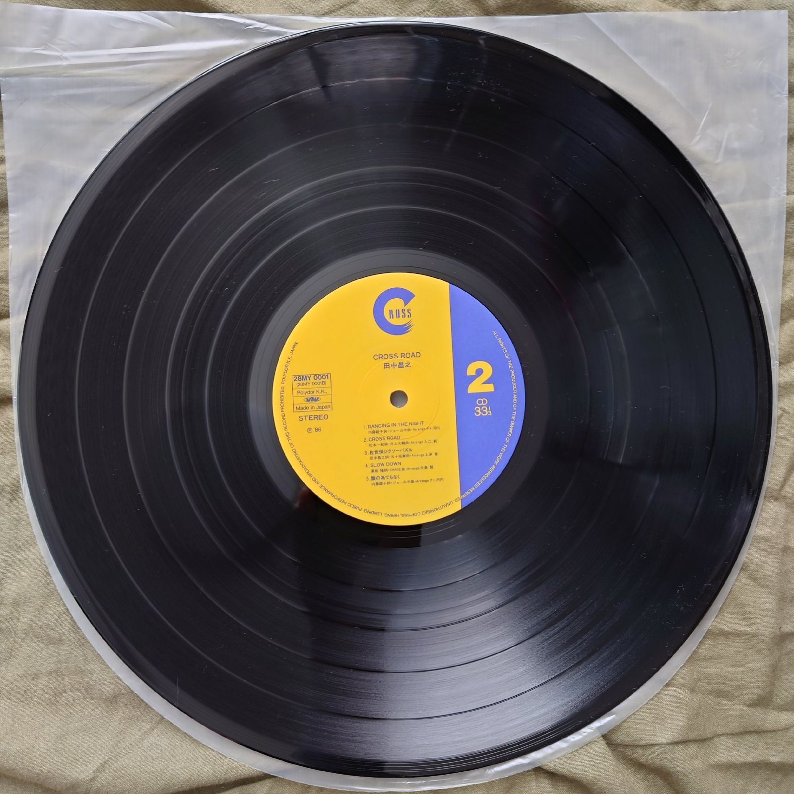 傷なし美盤 美ジャケ ほぼ新品 激レア 両面マト111 1986年 田中昌之 LP