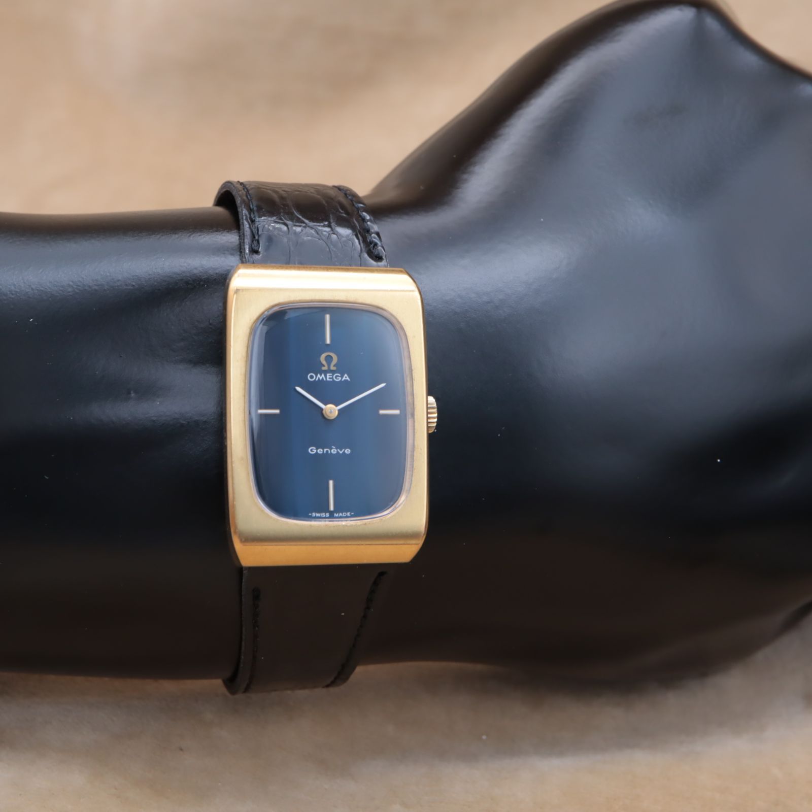 オメガ　ジュネーブ オートマティック オメガ ジュネーブ 511.0469 OMEGA Geneve トノー レクタン ブルー文字