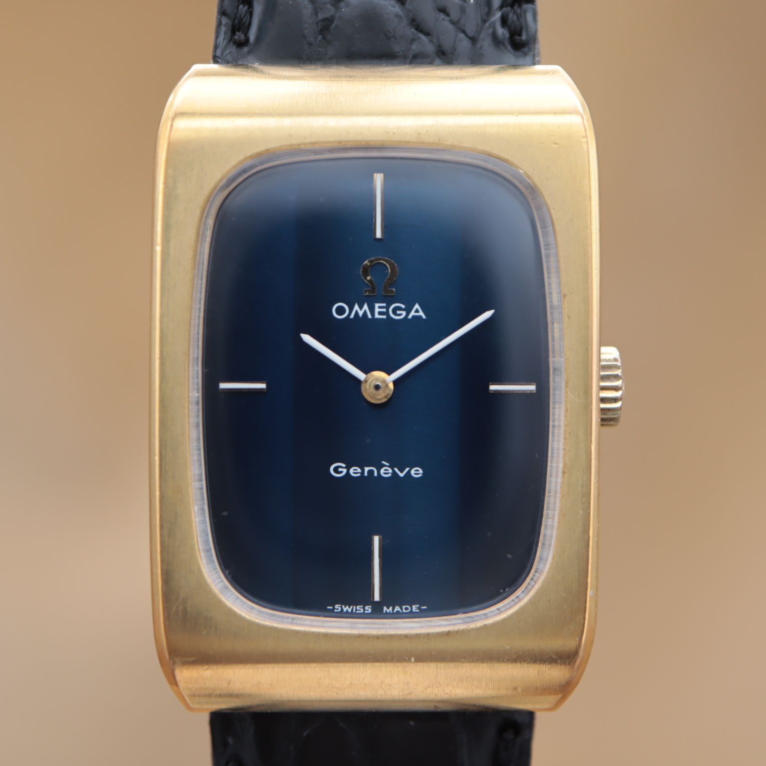 オメガ ジュネーブ 511.0469 OMEGA Geneve トノー レクタン ブルー文字