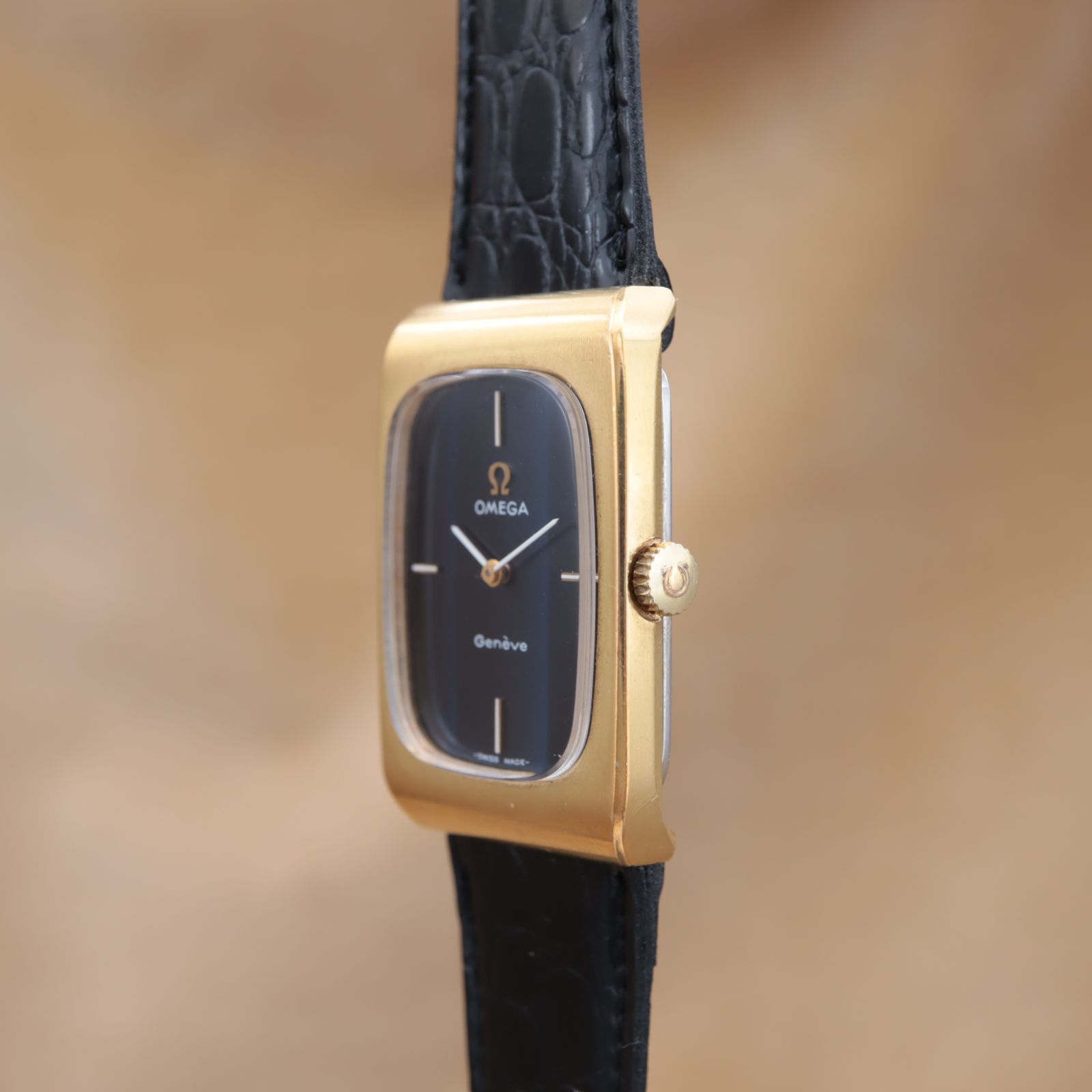 オメガ ジュネーブ 511.0469 OMEGA Geneve トノー レクタン ブルー文字