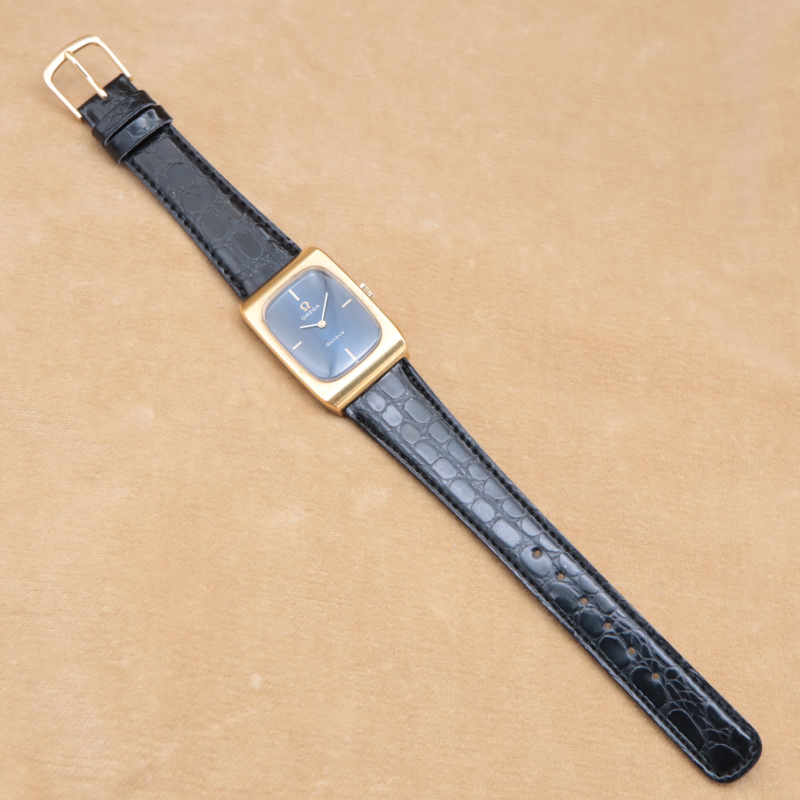 オメガ ジュネーブ 511.0469 OMEGA Geneve トノー レクタン ブルー文字