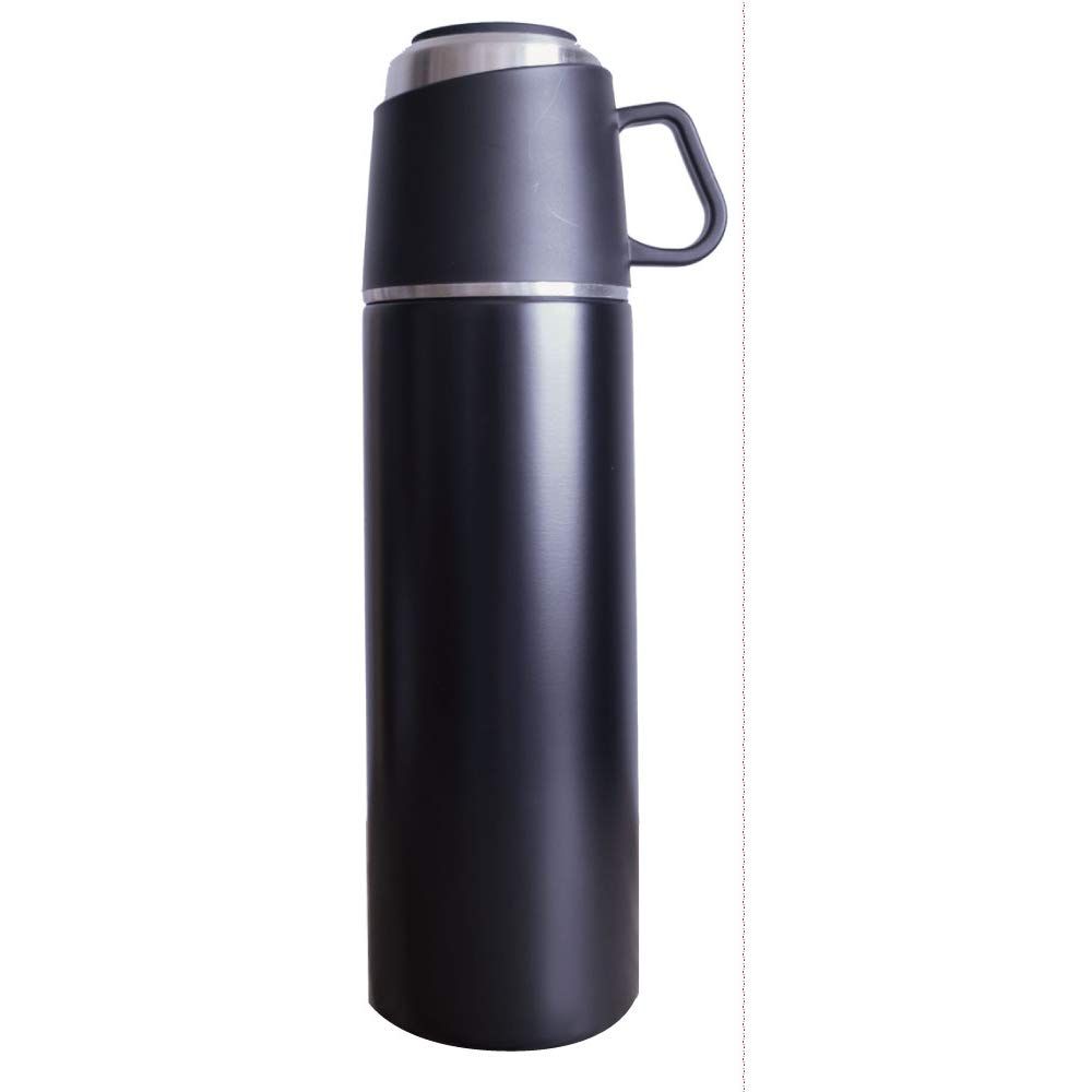 新品 グローバルアロー ROCCO ロッコ ワンプッシュアンドコップ ボトル 500ml M/BK ステンレスボトル コップ付き 保温 保冷 茶葉 φ6.7×h23.7cm