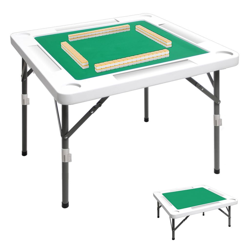 麻雀卓(折り畳み) Amazon | 【ロノゲノム】麻雀卓 折りたたみ 山積み線 70cm×70cm 雀卓