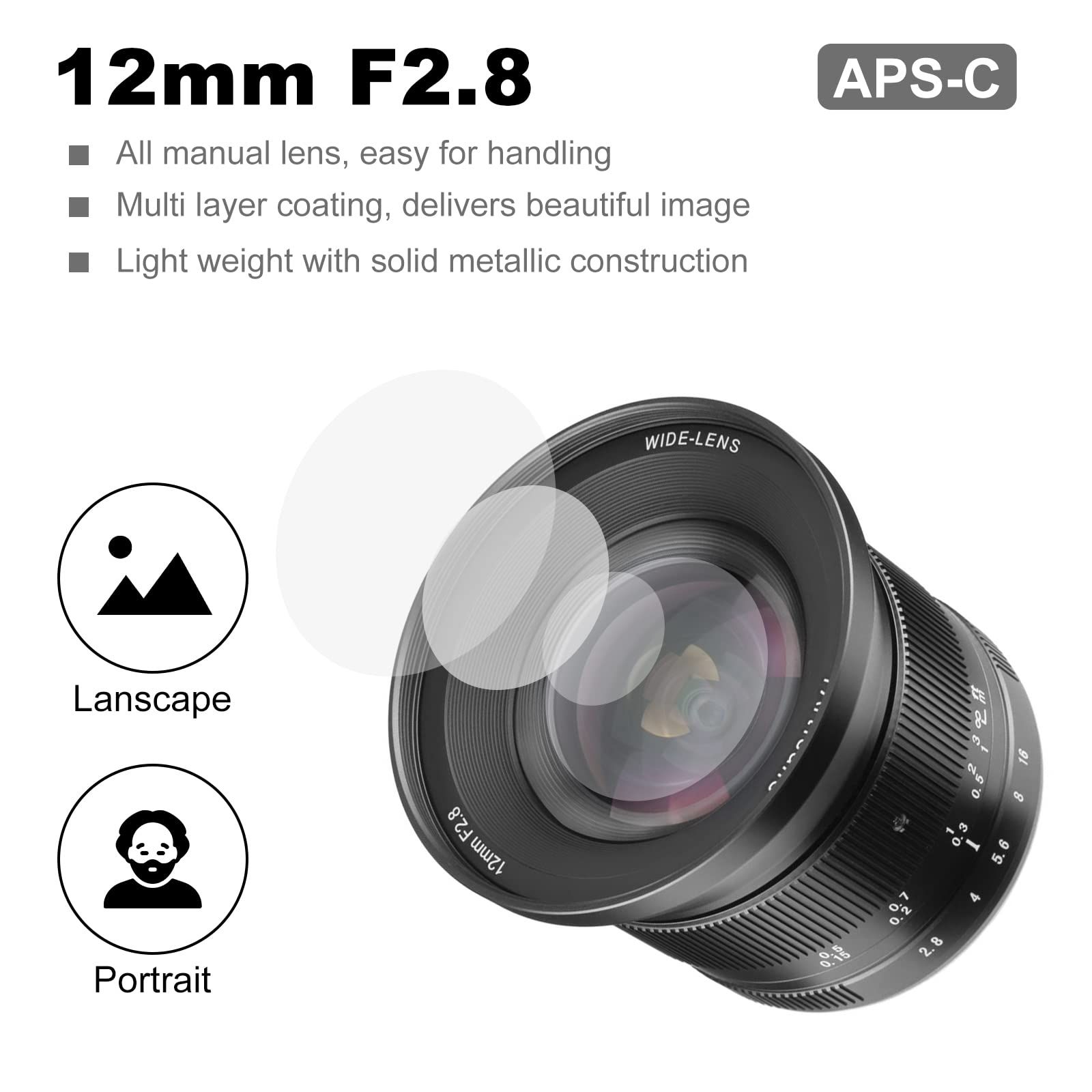 新品 7Artisans 12mm F2.8 MarkⅡ 超広角APS-Cマニュアルフォーカス