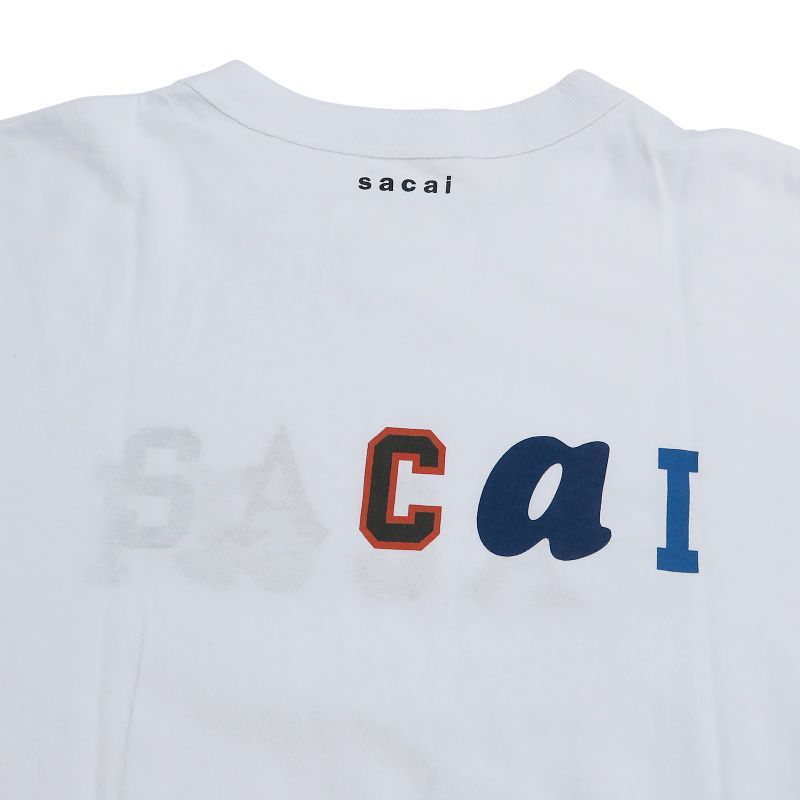 sacai サカイ sacai T-SHIRT 25-01070S 裏プリント Tシャツ ホワイト