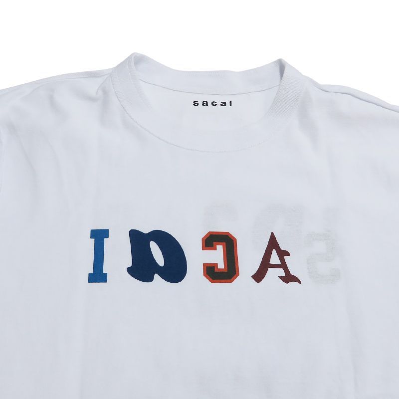 sacai サカイ sacai T-SHIRT 25-01070S 裏プリント Tシャツ ホワイト