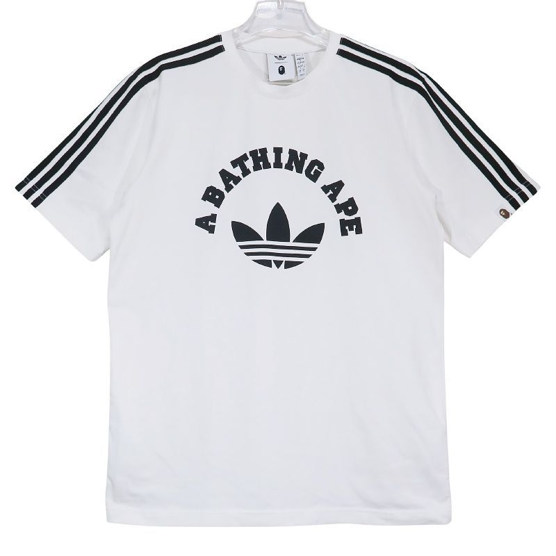 adidas アディダス x A BATHING APE ア ベイシング エイプ BAPE TEE JN7120 ベイプ Tシャツ ホワイト ショートスリーブ 半袖 カットソー サイズS(JP M) Mayz