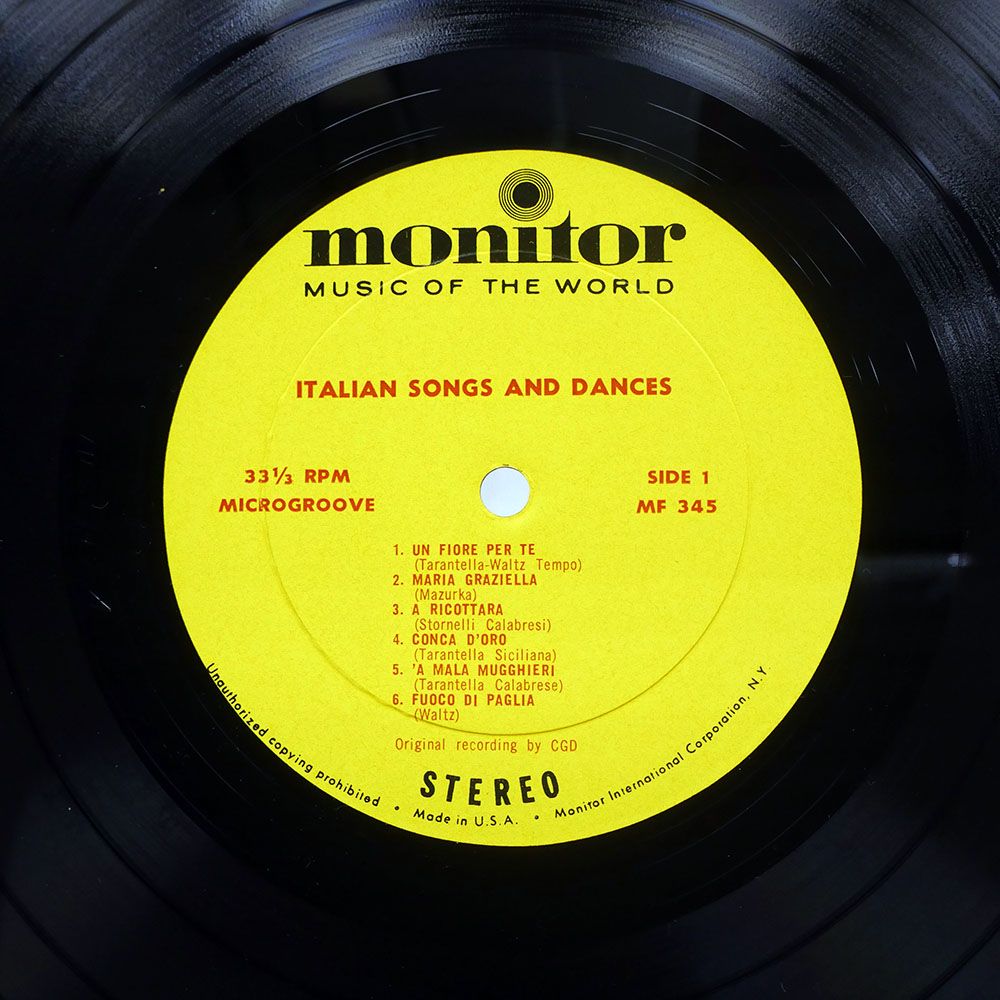 米 US盤 VA/ITALIAN SONGS AND DANCES/MONITOR MF345 LP - メルカリ