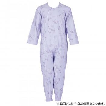 フットマーク　介護つなぎ服(前開き)　L 　パープル　403420