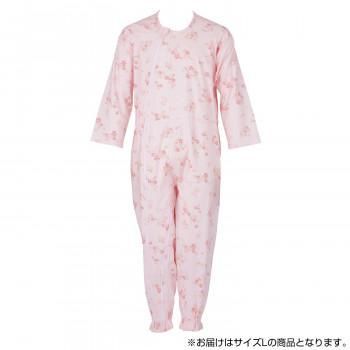 フットマーク　介護つなぎ服(前開き)　L 　ピンク　403420