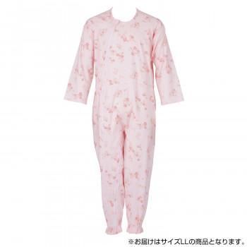 フットマーク　介護つなぎ服(前開き)　LL　ピンク　403420