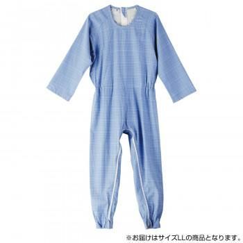 フットマーク　介護つなぎ服(背開き)　LL　ブルー　403421