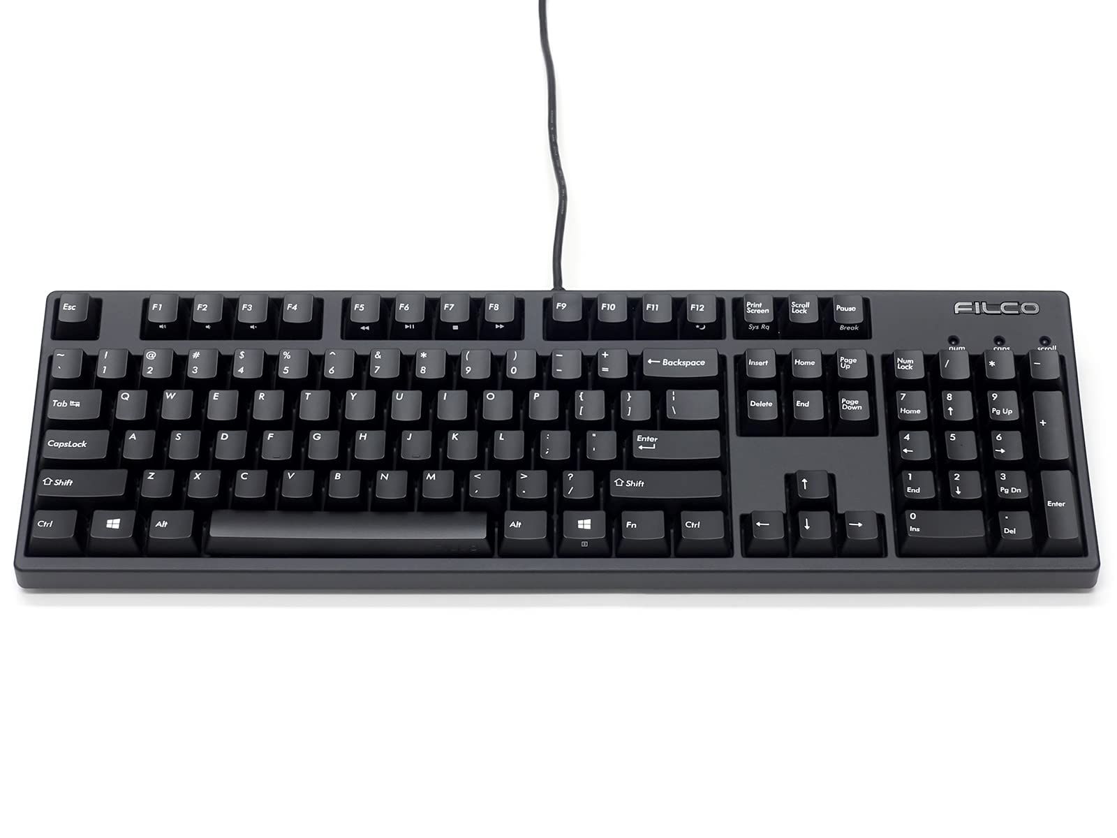 FILCO Majestouch 3 静音軸 SILENT RED フルサイズキーボード 104キー 英語配列 US ASCII メディア機能 PBT2色成形キーキャップ搭載 マットブラック [英語配列・静音軸] [フルサイズ（104キー）]