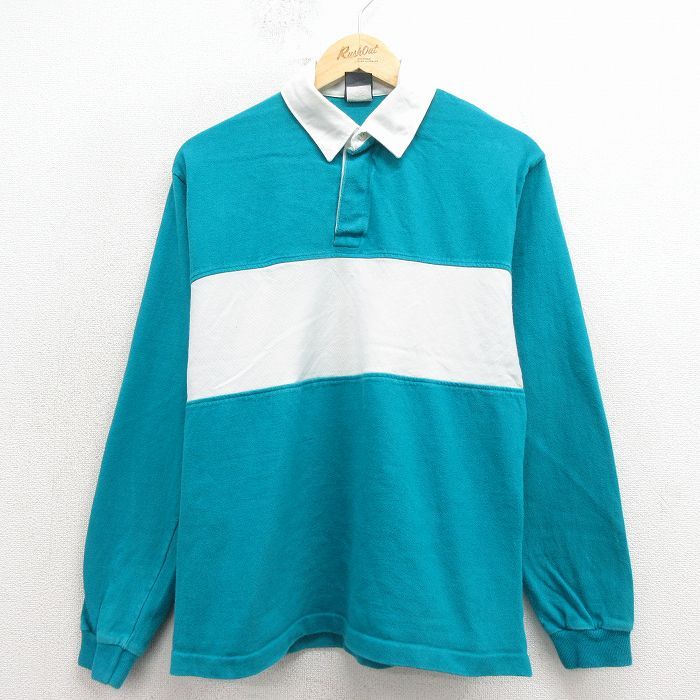 M/古着 ルティグレ 長袖 ラガー シャツ メンズ 80年代 80s ツートン