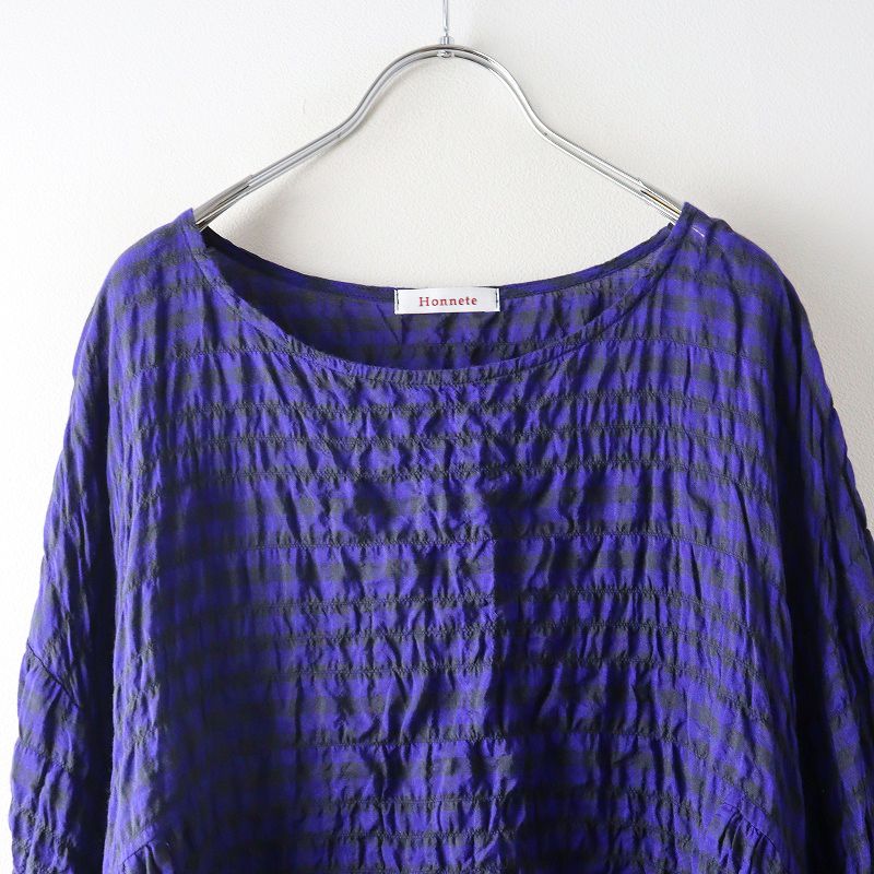 2025SS オネット Honnete  Side Gathered Shirts Shirring Gingham シャーリングギンガム サイドギャザーシャツ ｜【2400014934328】 楽天市場】オネット Honnete シャーリングギンガム サイドギャザー