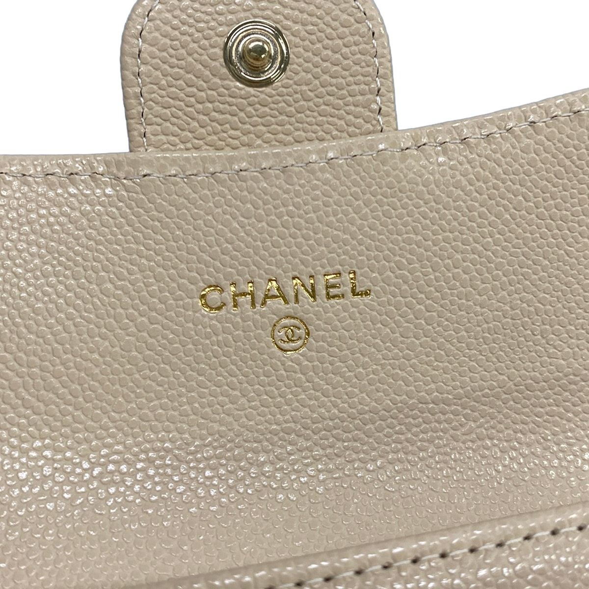 CHANEL(シャネル) 名刺入れ美品 マトラッセ ベージュ ココマーク