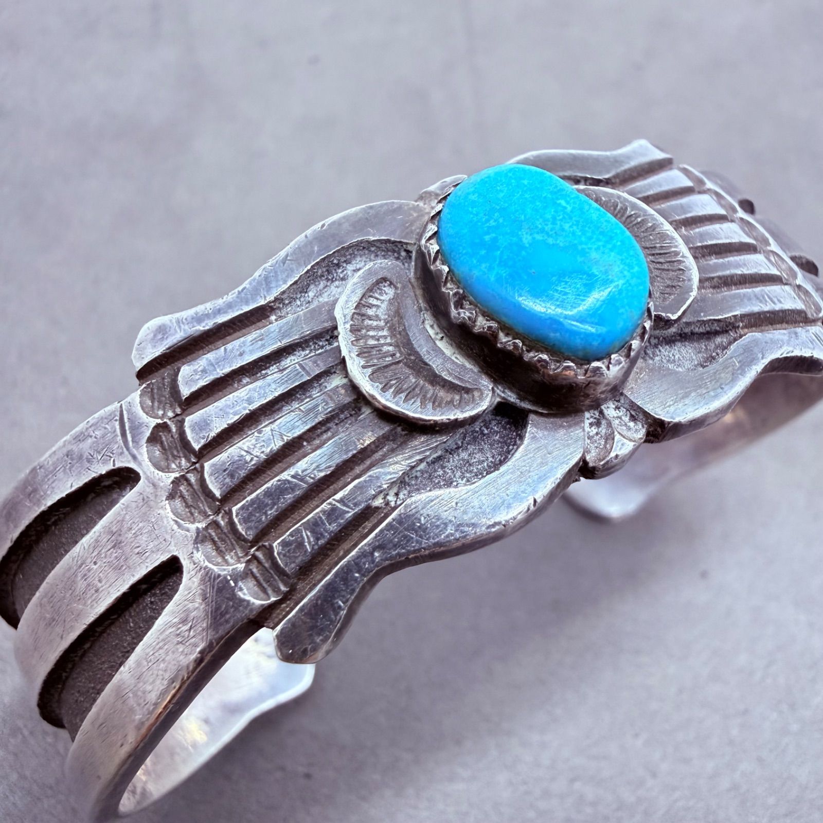 NAVAJO RICK R.martinez turquoise sterling bangle bracelet ナバホ