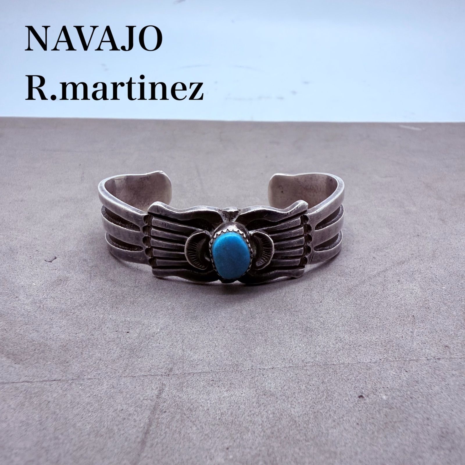 NAVAJO RICK R.martinez turquoise sterling bangle bracelet ナバホ NAVAJO RICK R.martinez turquoise sterling bangle bracelet ナバホ