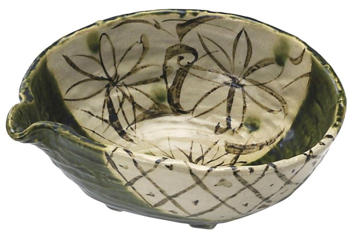【新品・5営業日で発送】ブルーム メーカー取寄 織部間取花 片口大鉢 日本製 美濃焼 食器 箱入り (-)【入数:40】