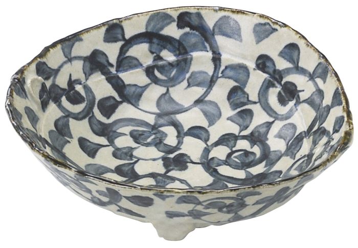 【新品・5営業日で発送】ブルーム メーカー取寄 タコ唐草 三ツ足大鉢 日本製 美濃焼 食器 箱入り (-)【入数:40】