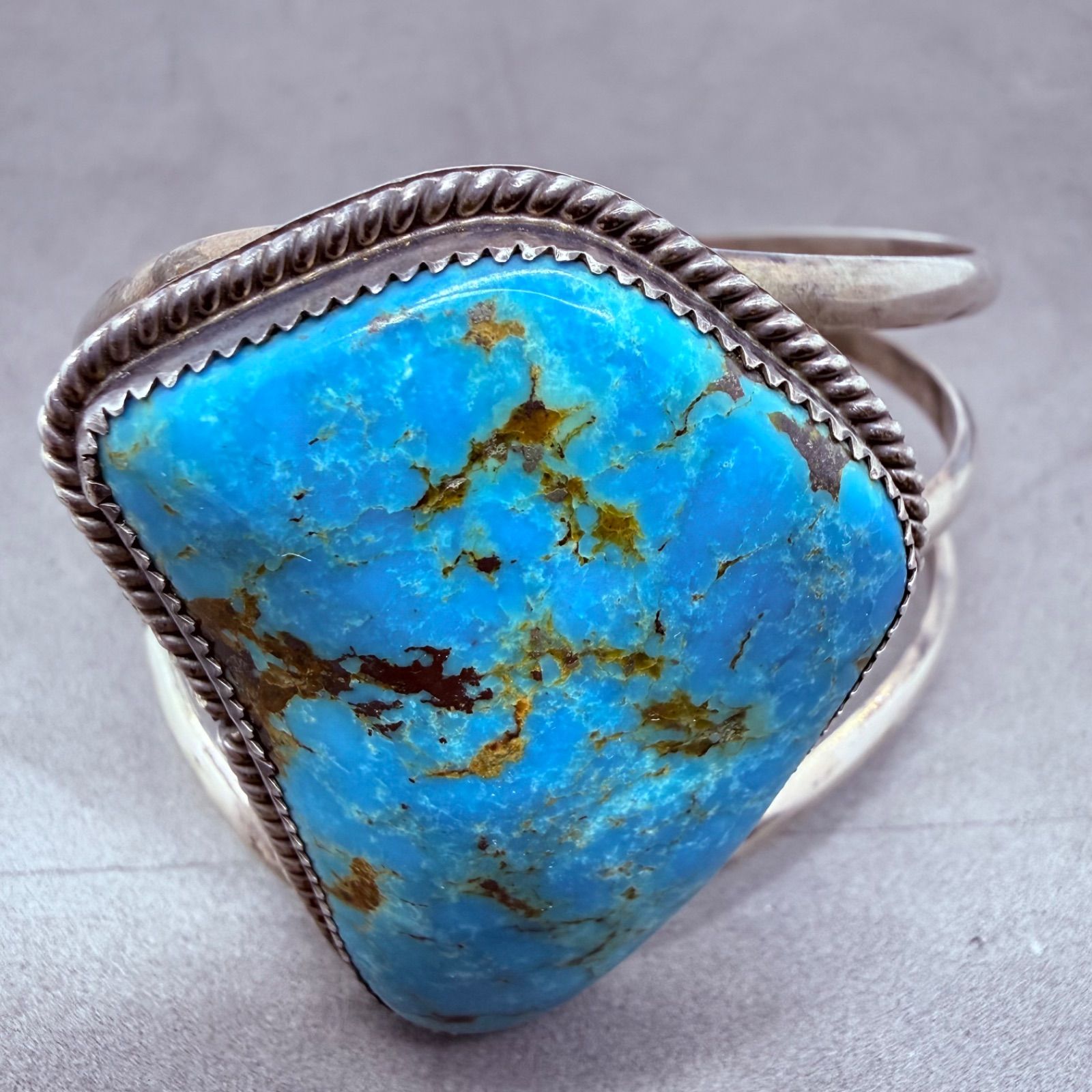 NAVAJO ARCHIE martinez A.mtz turquoise sterling bangle bracelet