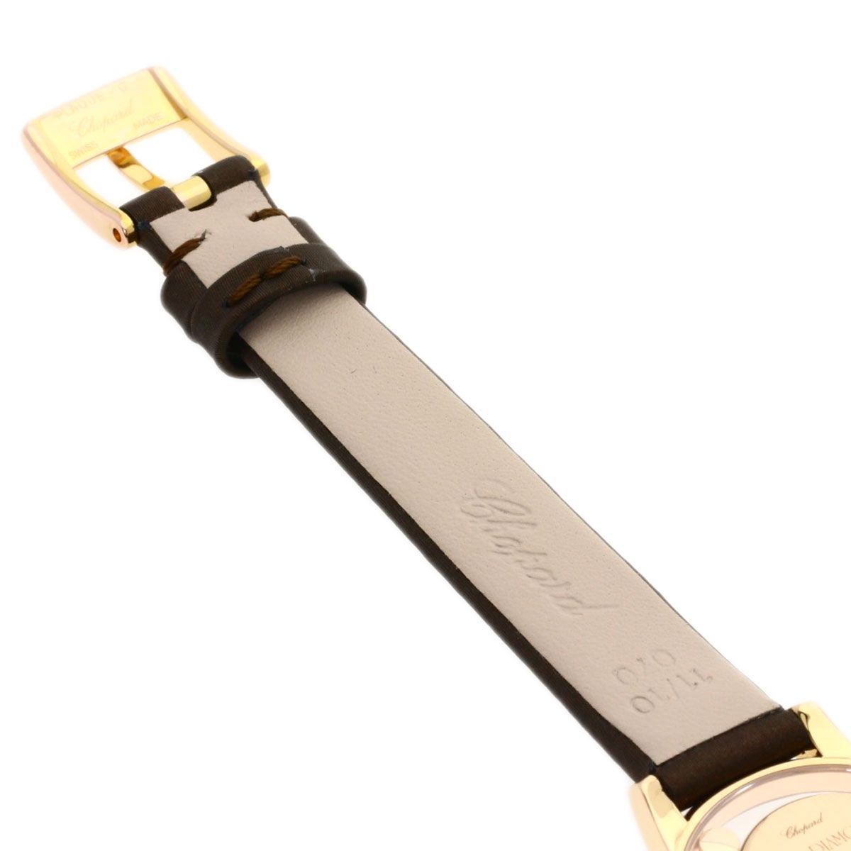 Chopard ショパール 209417 ハッピーダイヤモンド 209417 腕時計 K18PG 革 レディース [中古] Chopard ショパール 209417 ハッピーダイヤモンド 209417 腕時計 K18PG