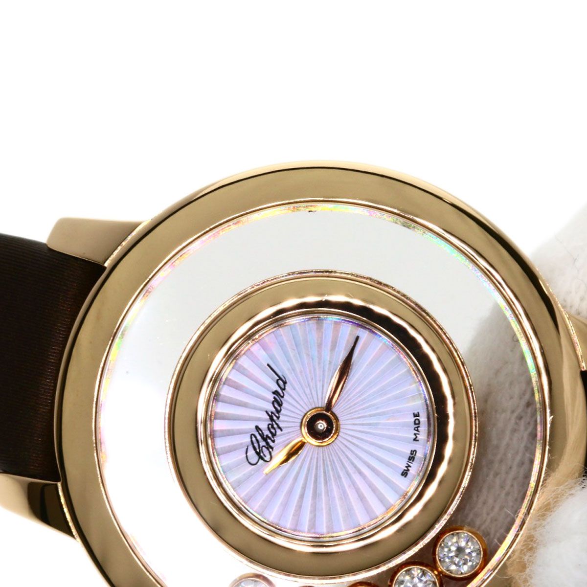Chopard ショパール 209417 ハッピーダイヤモンド 209417 腕時計 K18PG 革 レディース [中古] Chopard ショパール 209417 ハッピーダイヤモンド 209417 腕時計 K18PG