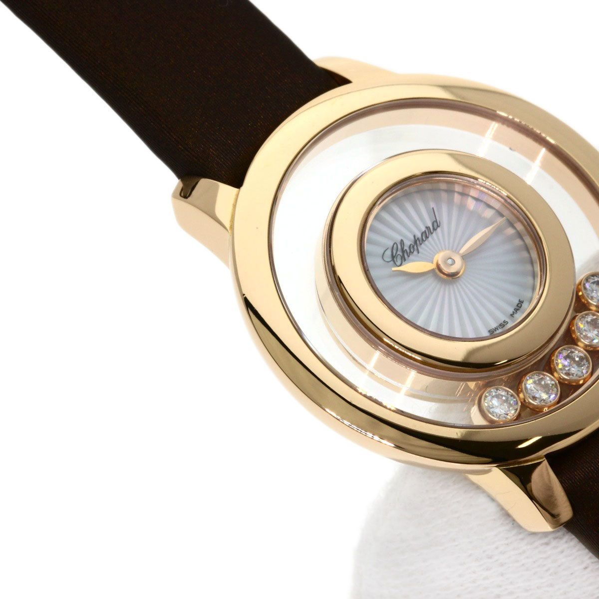 Chopard ショパール 209417 ハッピーダイヤモンド 209417 腕時計 K18PG 革 レディース [中古] Chopard ショパール 209417 ハッピーダイヤモンド 209417 腕時計 K18PG