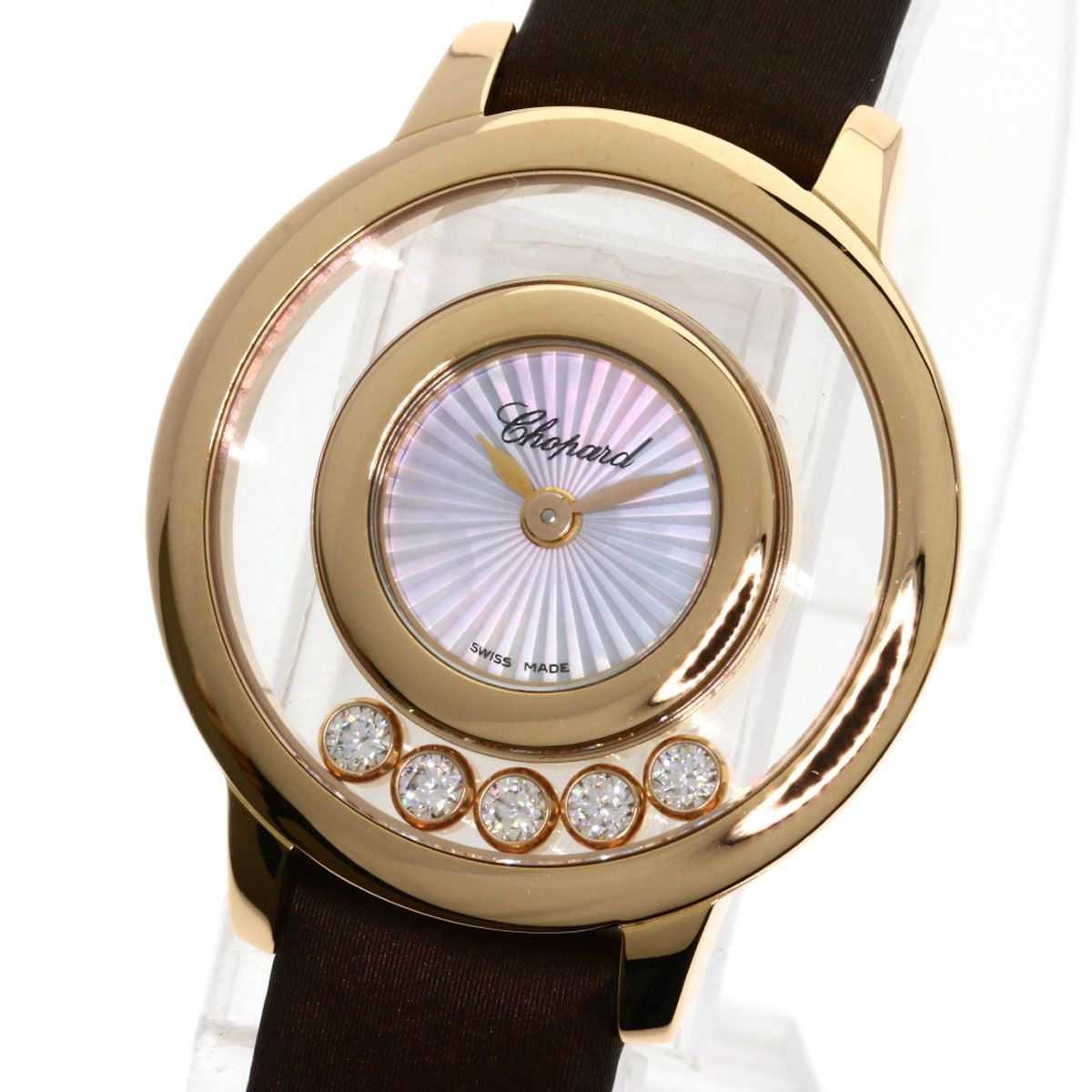 Chopard ショパール 209417 ハッピーダイヤモンド 209417 腕時計 K18PG 革 レディース [中古] Chopard ショパール 209417 ハッピーダイヤモンド 209417 腕時計 K18PG