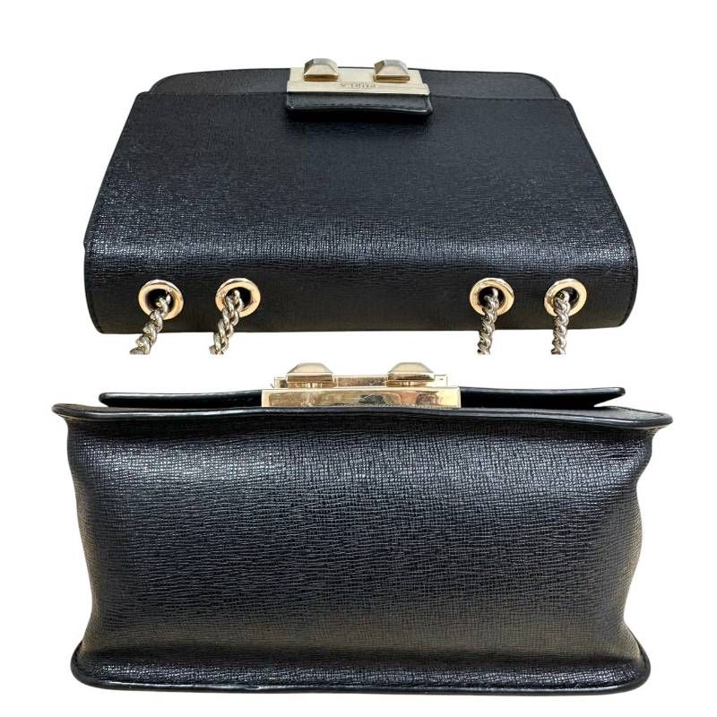 FURLA フルラ☆ショルダーバッグ 斜め掛け 肩掛け ブラック レザー