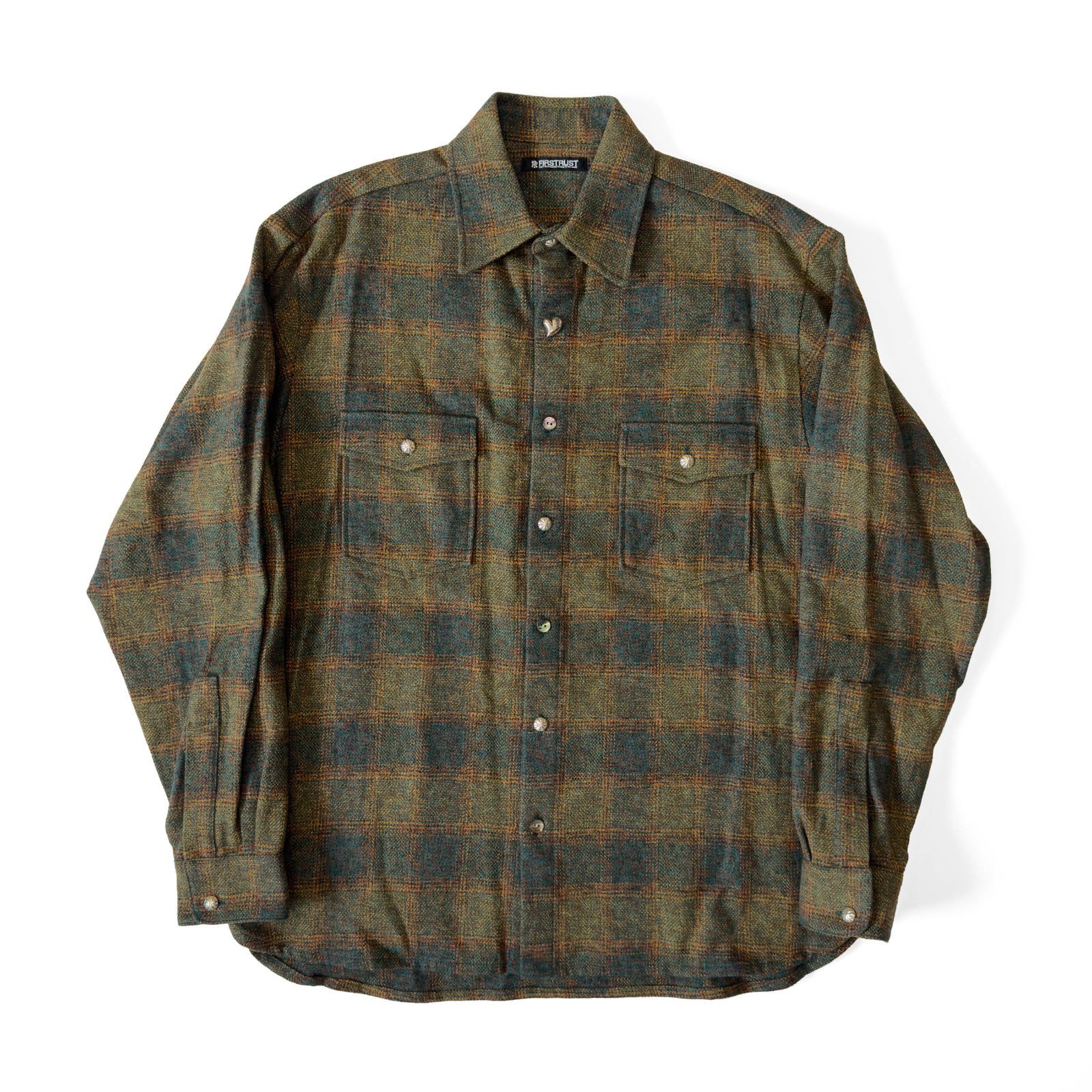 FIRSTRUST ファーストトラスト WEEKEND / LS SHIRT コットン ネルシャツ チェック SHADOW PLAID コンチョボタン シェルボタン FIRSTRUST ファーストトラスト WEEKEND &frasl; LS SHIRT サイズL
