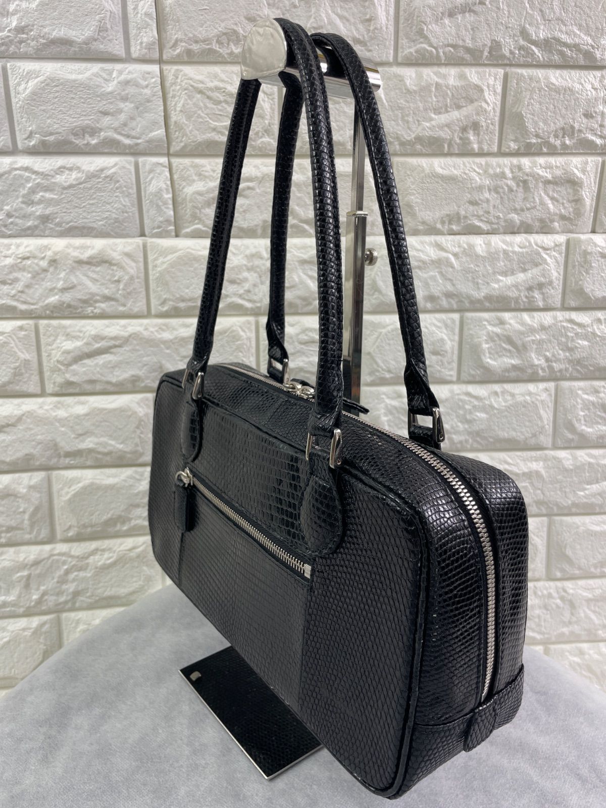 【ANKH JET】リザード本革 アンクジェット ショルダー ハンドバッグ ANKH JET/アンクジェット、リザードスキンショルダーバッグ、高品質