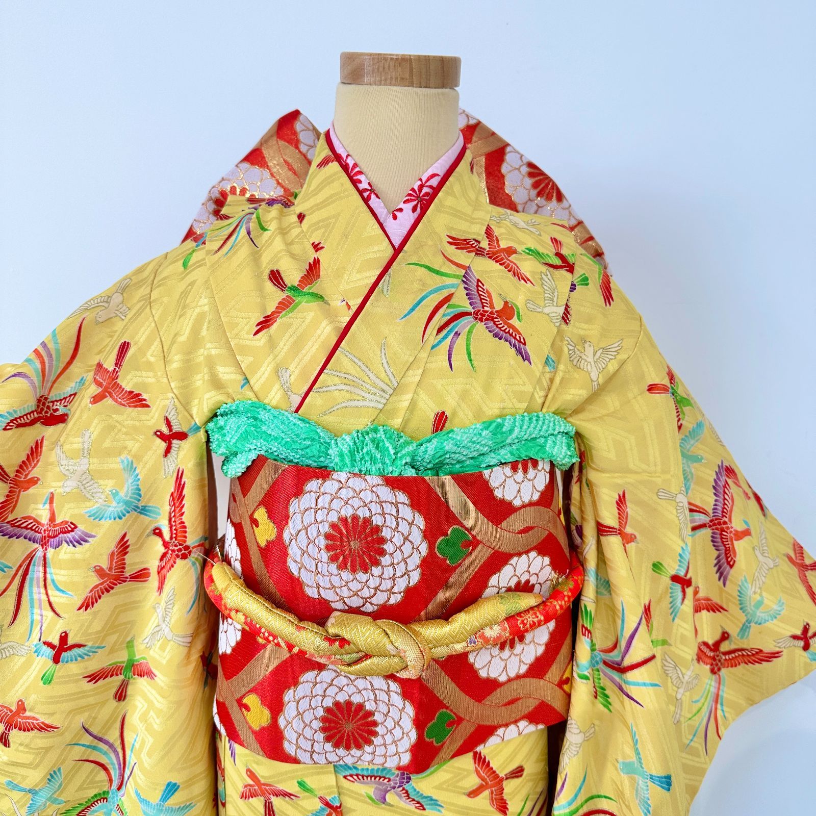 七五三着物 着物だけ 黄色 キッズ服 100cm 着物と襦袢のみ