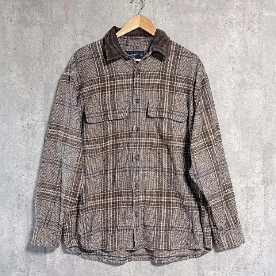 アバクロンビー&フィッチ チェック シャツ 厚手 ネルシャツ 茶 アバクロンビー&フィッチ チェック シャツ 厚手 ネルシャツ 茶