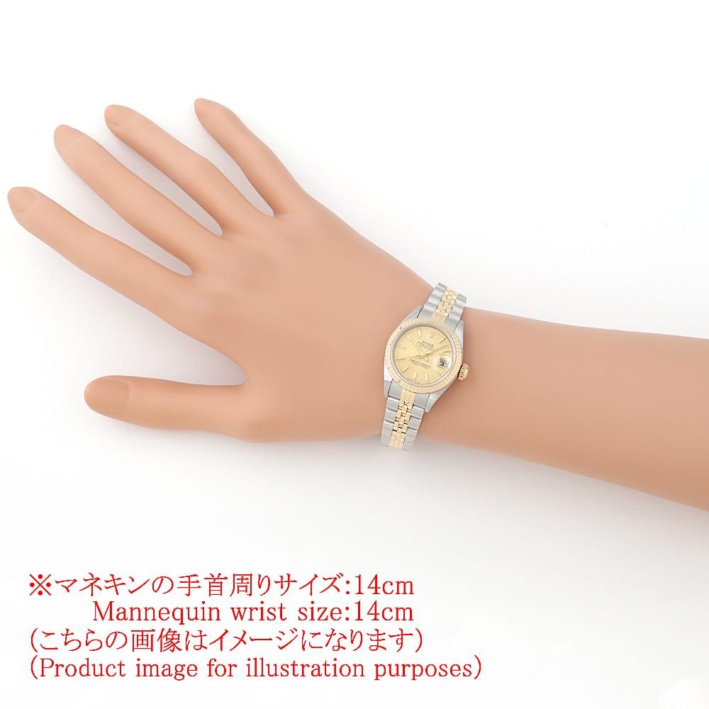 ロレックス デイトジャスト 79173 シャンパン タペストリー バー A番 レディース 中古 腕時計 ロレックス デイトジャスト 69173 シャンパンタペストリー レディース