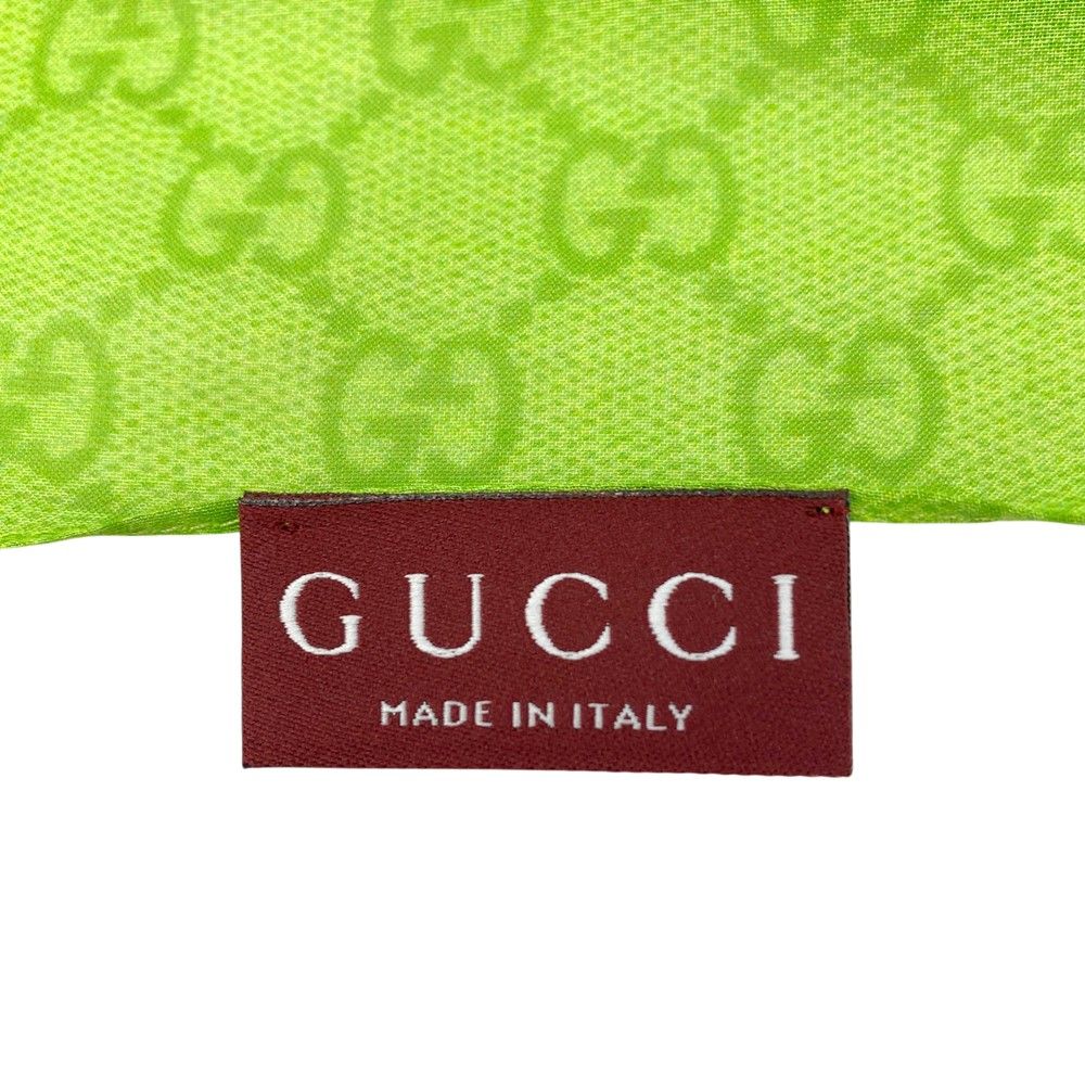 グッチ ■未使用■ GGロゴ ストール フラワー モチーフ コットン グリーン 箱 【619250】8 GUCCI - グッチ □未使用□ GGロゴ ストール フラワー モチーフ