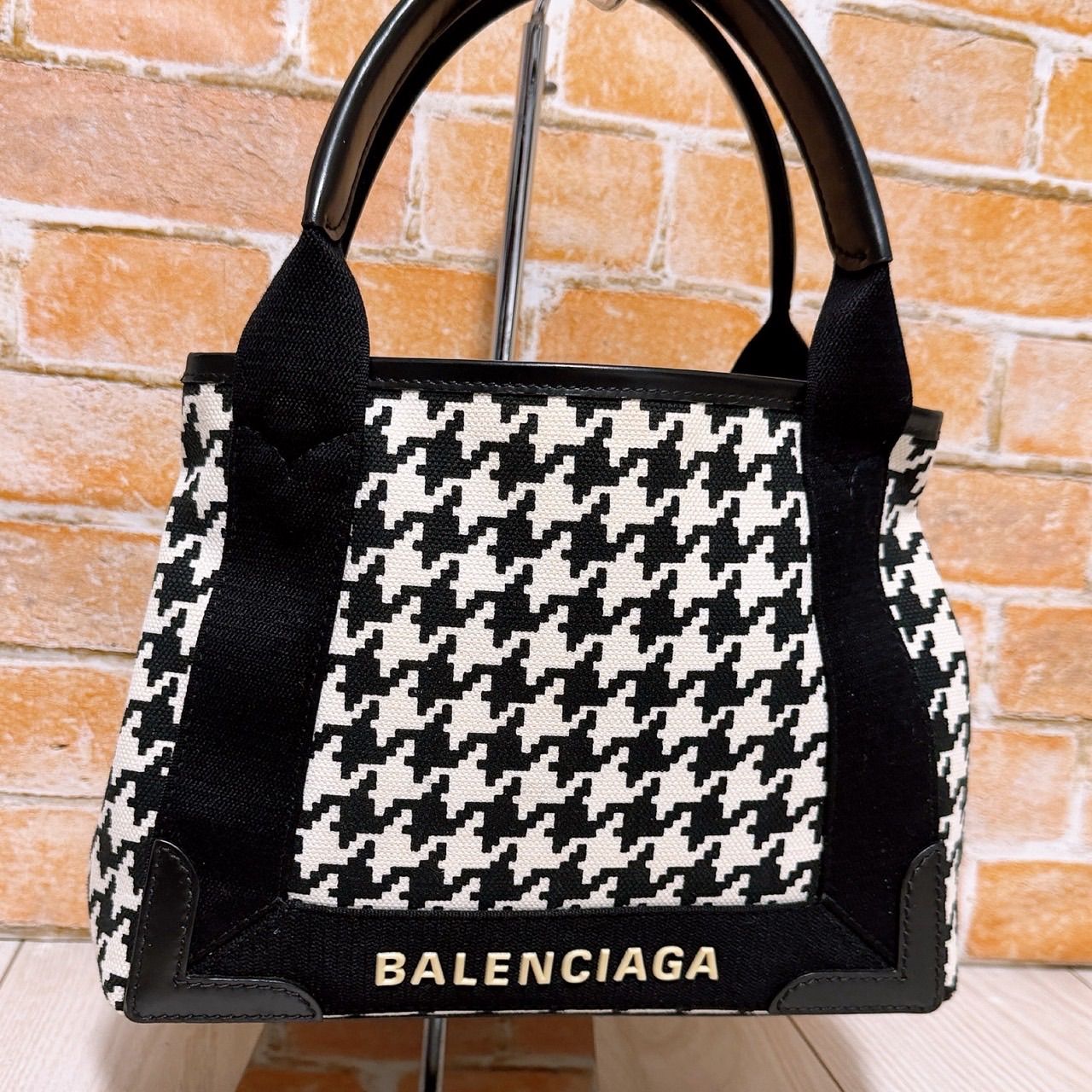 美品) BALENCIAGA(バレンシアガ)トートバッグ ネイビーカバス XS 