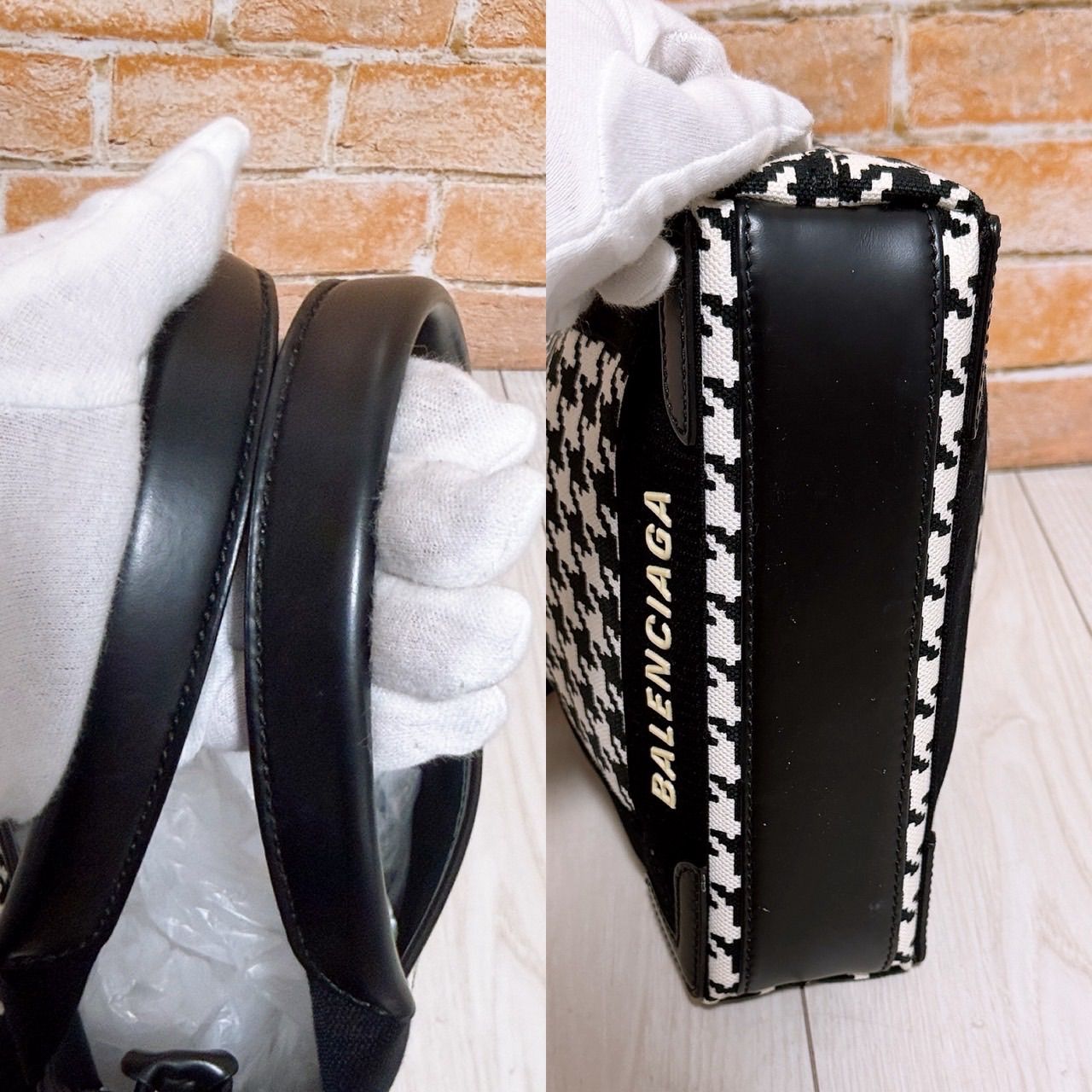 美品) BALENCIAGA(バレンシアガ)トートバッグ ネイビーカバス XS 