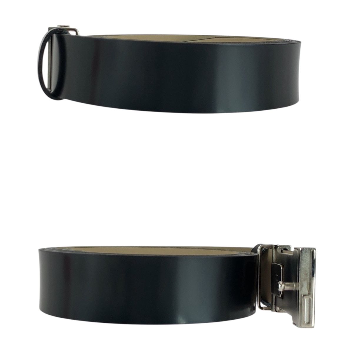 美品 Dunhill ダンヒル 112cm/44inc ブラック 黒 シルバー金具 レザー ベルト バックル メンズ 602354 【中古】 美品 Dunhill ダンヒル 112cm/44inc ブラック 黒 シルバー金具 レザー