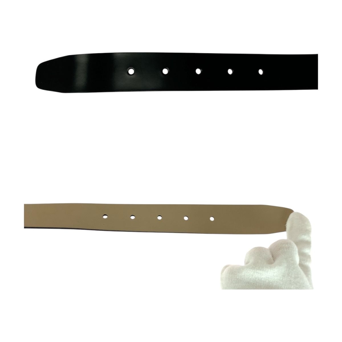 美品 Dunhill ダンヒル 112cm/44inc ブラック 黒 シルバー金具 レザー