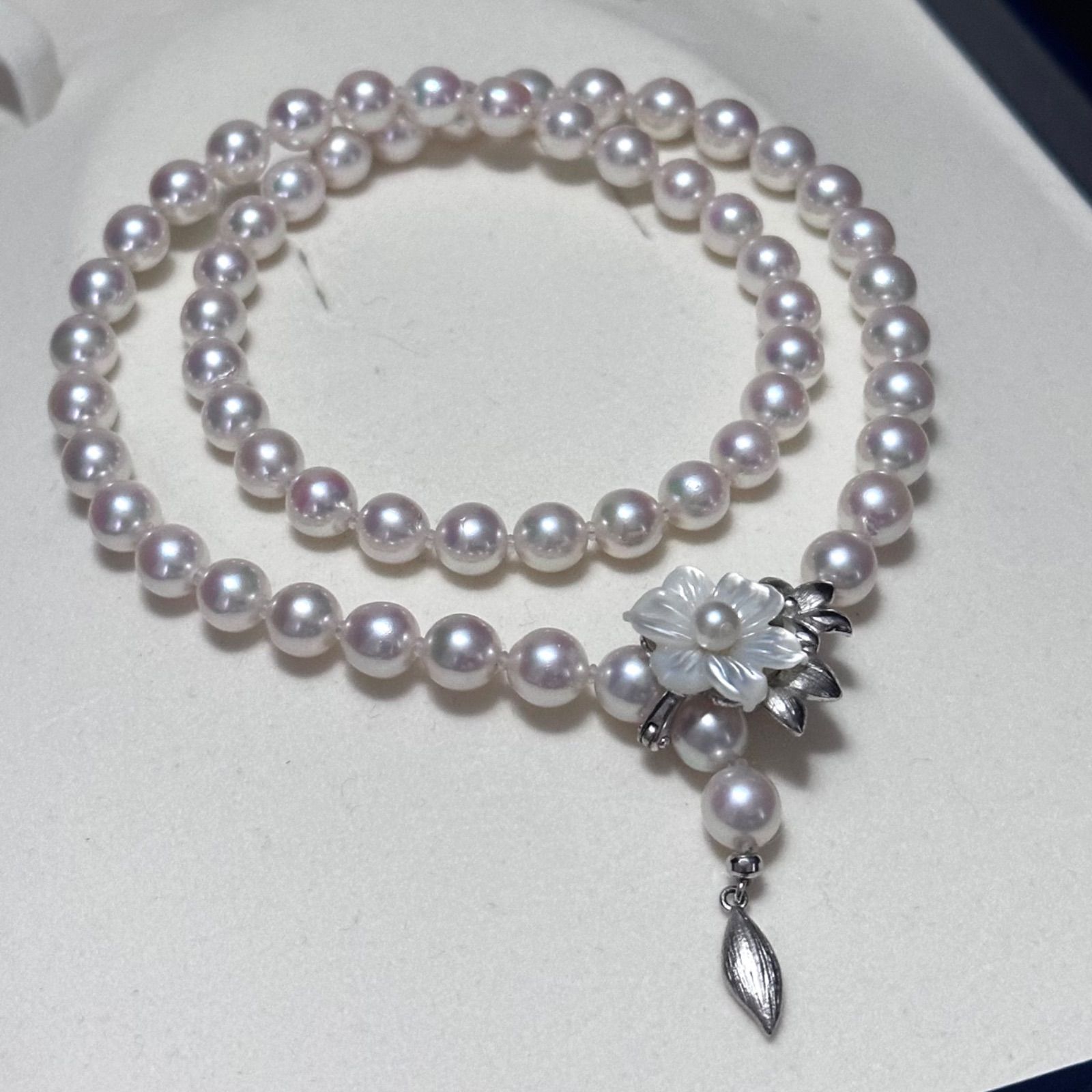 美品✨】 あこや真珠 ネックレス 6.5-7.0mm 49cm アコヤパール 【公式 